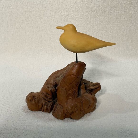 Vintage John Perry Single Seagull On Burlwood Sculpture Sign1986 Bird Figurine * - Picture 3 of 9